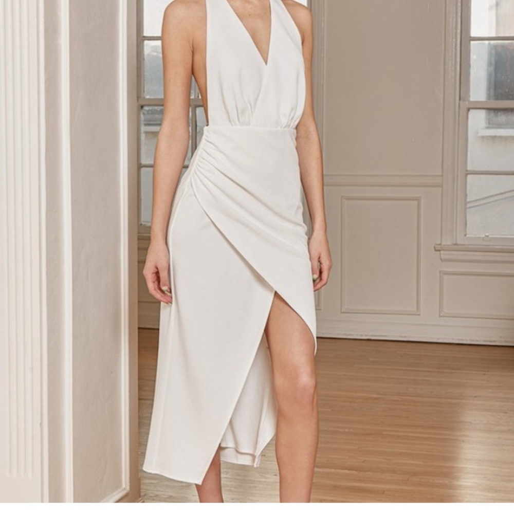Lulus Surplice Midi Dress